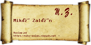 Mikó Zalán névjegykártya